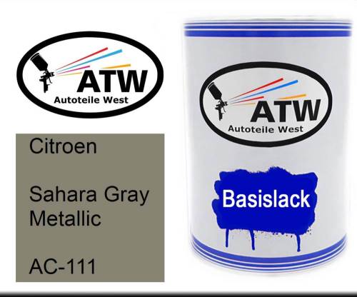 Citroen, Sahara Gray Metallic, AC-111: 500ml Lackdose, von ATW Autoteile West.